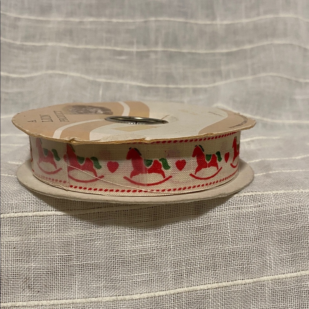 Festive Ribbon with Rocking horse and Hearts
